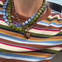 Heart Beaded Necklace in Brown