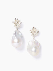 Chan Luu Jewelry Chan Luu | Silver Hibiscus Pearl Drop Earrings