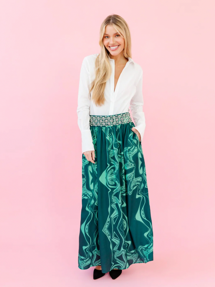 Lilian Skirt in Emerald Marble