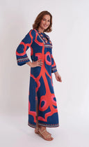 CK Bradley Dress Crispell Caftan in Ocean Fire