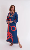 CK Bradley Dress Crispell Caftan in Ocean Fire