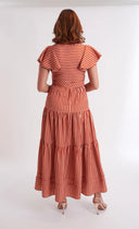 CK Bradley Dress Doon Dress in Terracotta Stripe
