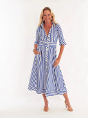 CK Bradley Dress Monaco Dress in Navy Wide Stripe