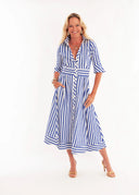 CK Bradley Dress Monaco Dress in Navy Wide Stripe
