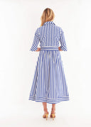 CK Bradley Dress Monaco Dress in Navy Wide Stripe