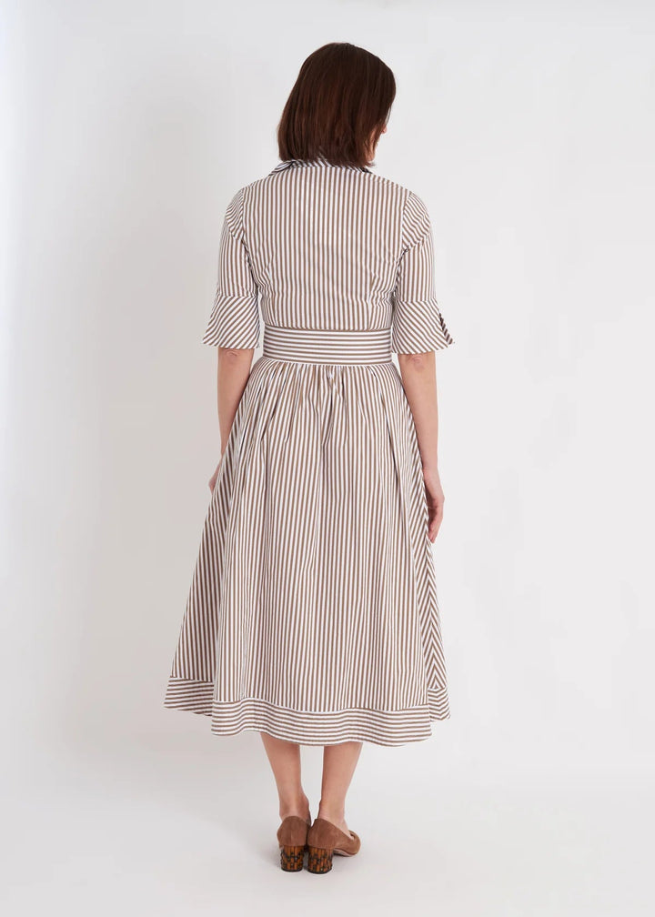 CK Bradley Dress Monaco Dress in Taupe Stripe