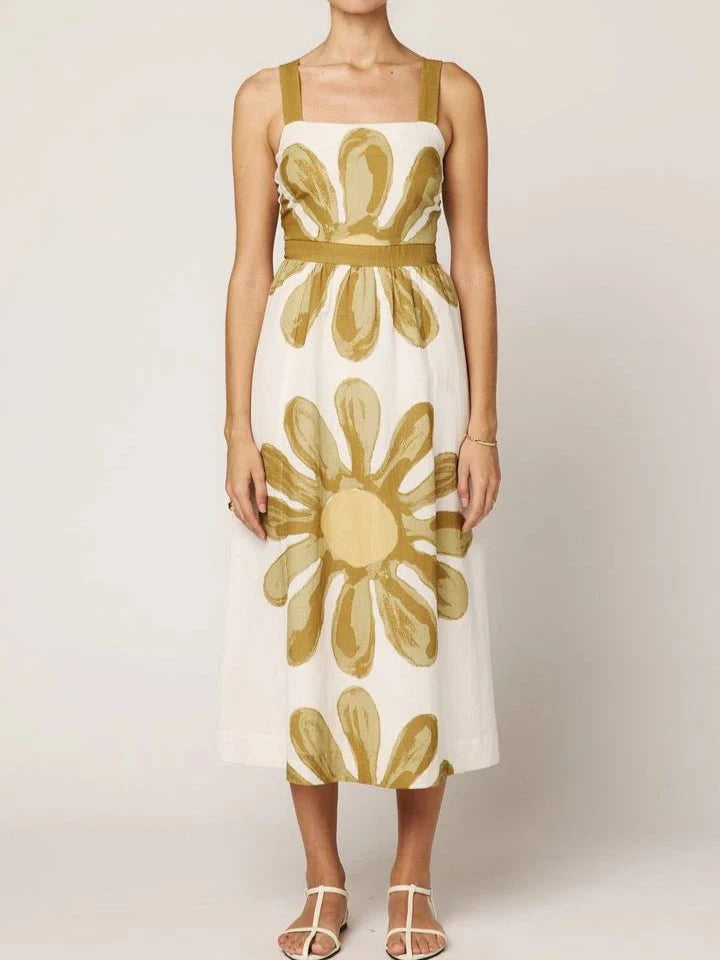 Cleobella Dress Clara Ankle Dress in Floral Placed Print