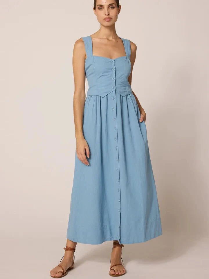 Cleobella Dress Esther Ankle Dress in Dusty Blue