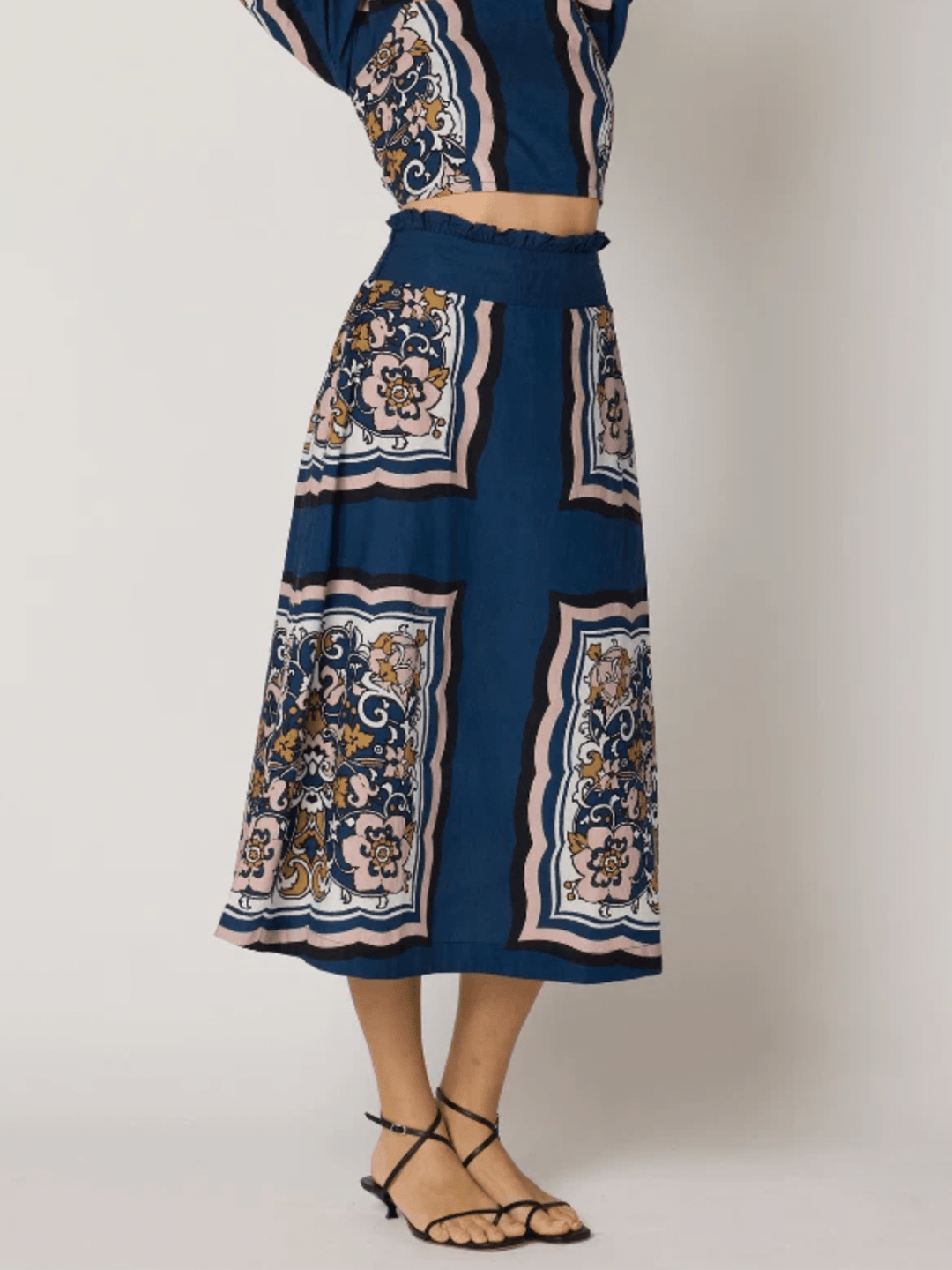 Cleobella Skirts Anya Midi Skirt in Floral Anise