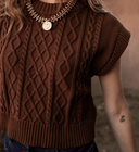 Cleobella Top Gigi Sweater Vest in Cocoa
