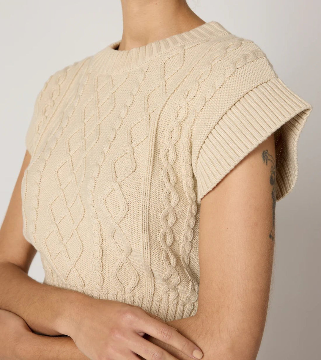 Cleobella Top Gigi Sweater Vest in Cream