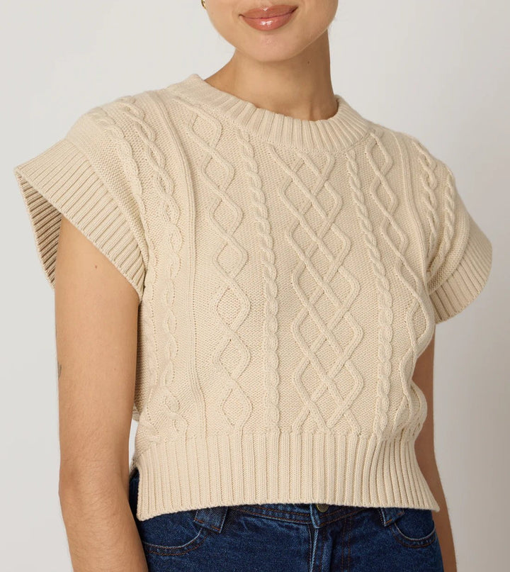 Cleobella Top Gigi Sweater Vest in Cream