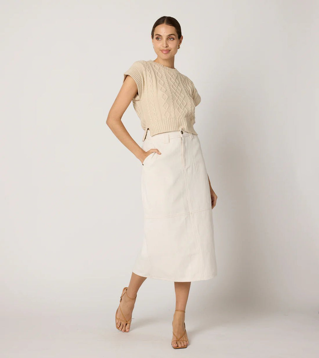 Cleobella Top Gigi Sweater Vest in Cream