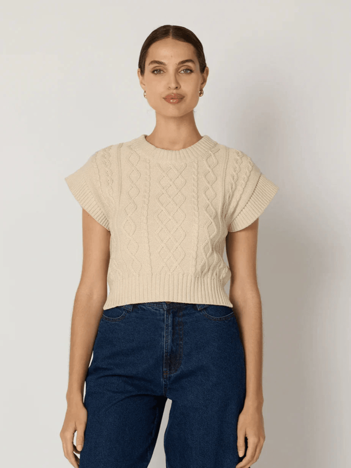 Cleobella Top Gigi Sweater Vest in Cream