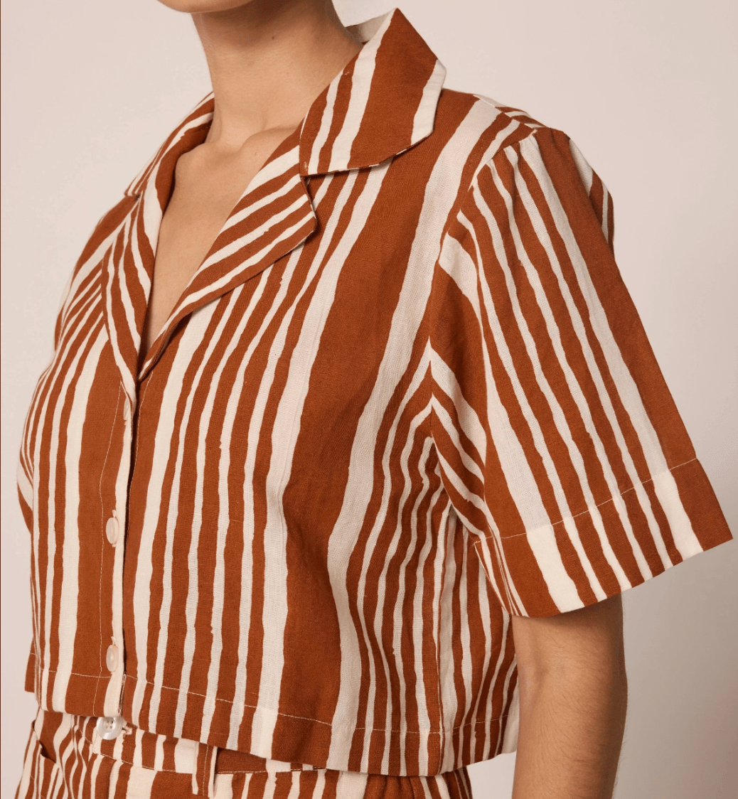 Cleobella Top Mizuki Blouse in Vecchio Stripe
