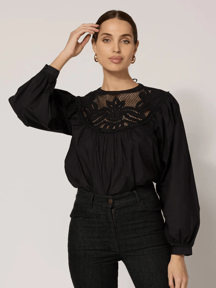 Cleobella Top Raine Blouse in Black
