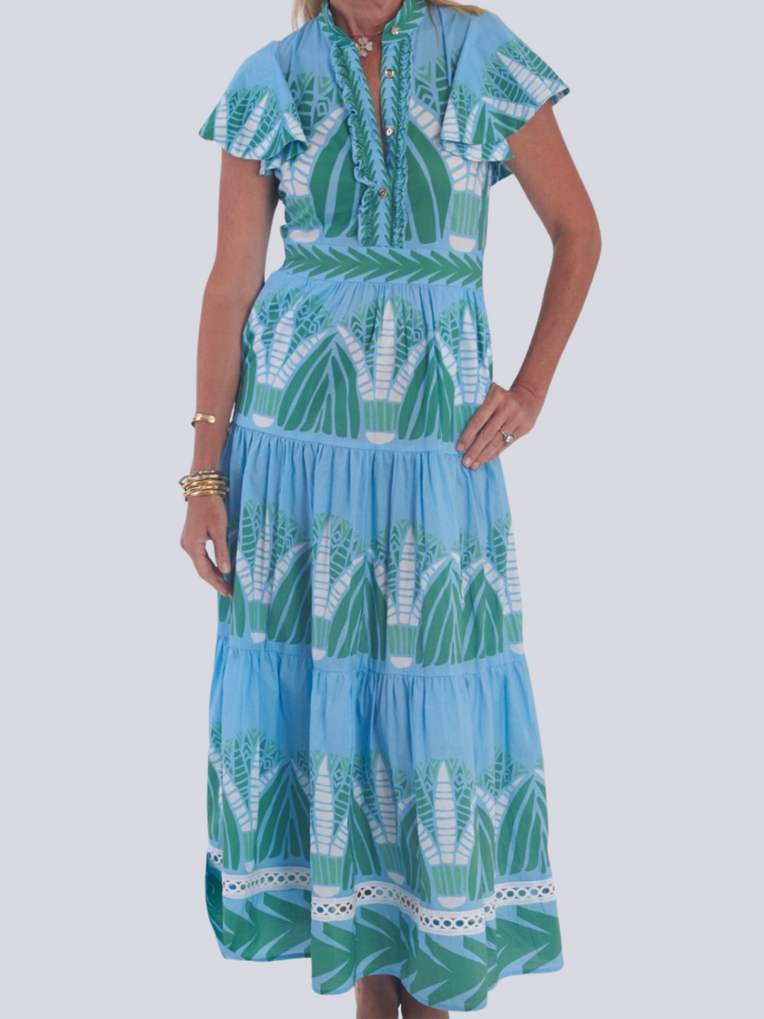 Doon Dress in Papyrus Green