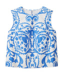 Linda Top in Provence Blue Faraway Print