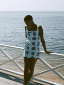 Coco Shop Dress Classic Mini Shift in Blue Shell