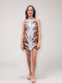 Coco Shop Dress Classic Mini Shift in Brown Pineapple