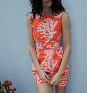 Coco Shop Dress Coco Shop | Gathered Mini Dress in Androsia Red Coral