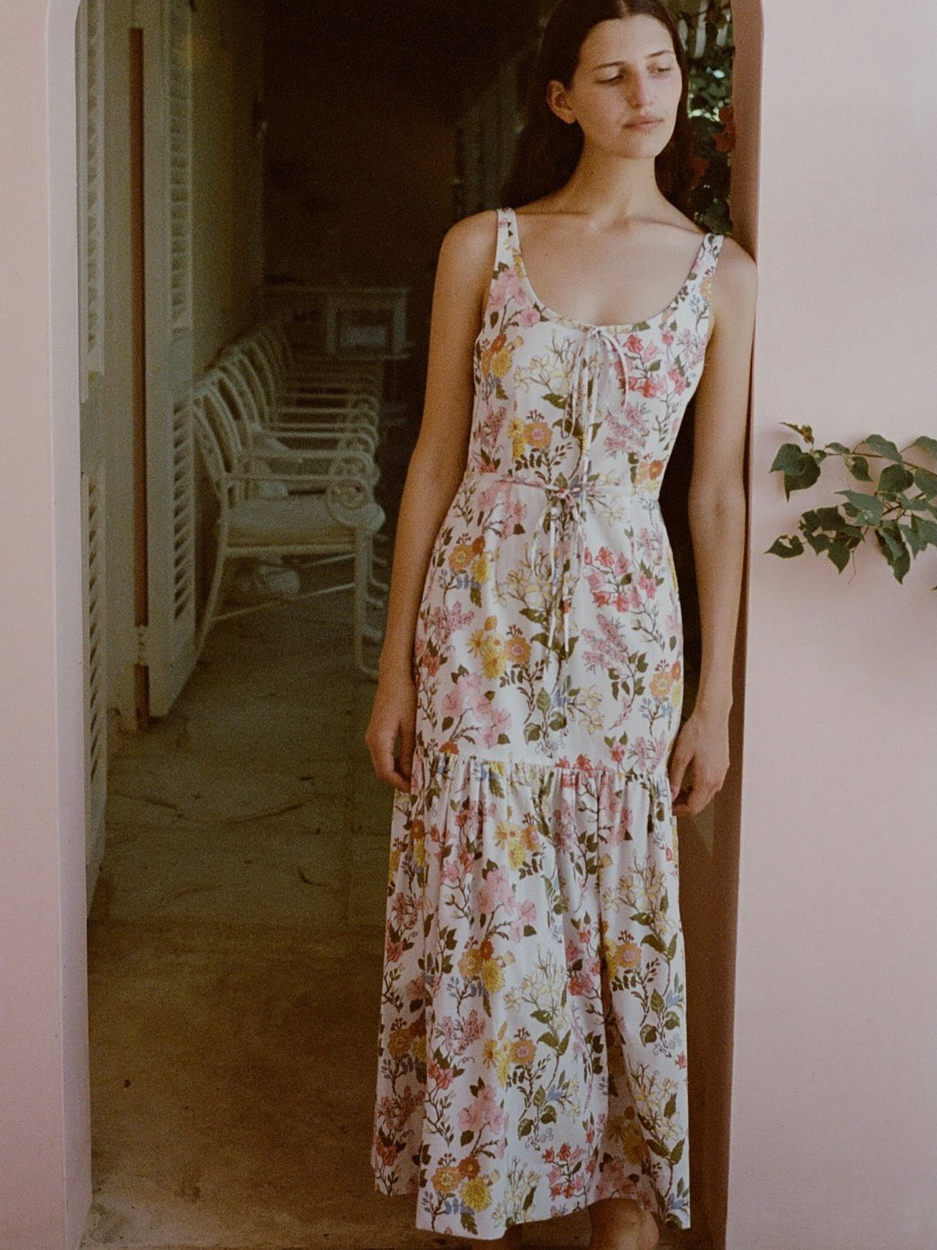 Coco Shop Dress Double Drawstring Dress in Multi Floral
