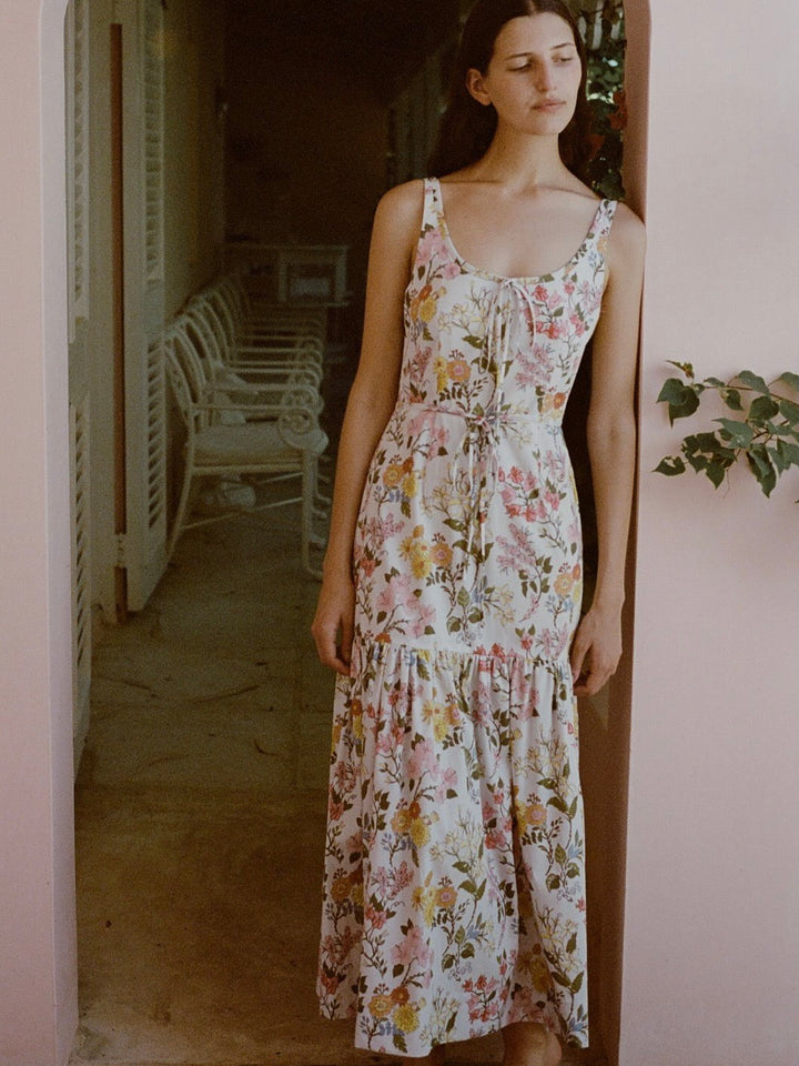 Coco Shop Dress Double Drawstring Dress in Multi Floral
