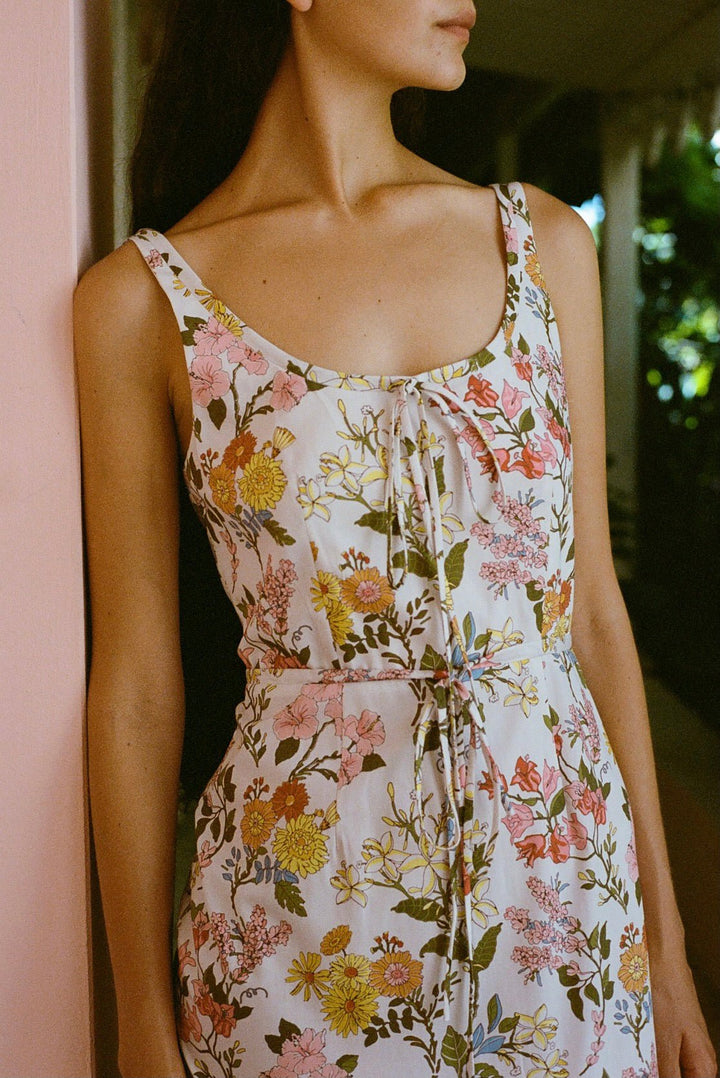 Coco Shop Dress Double Drawstring Dress in Multi Floral