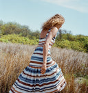 Coco Shop Dress Low-Back Dress in Cool Stripe