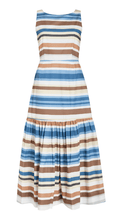 Coco Shop Dress Low-Back Dress in Cool Stripe