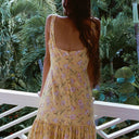 Coco Shop Dress Low-Back Dress in Yellow Hibiscus
