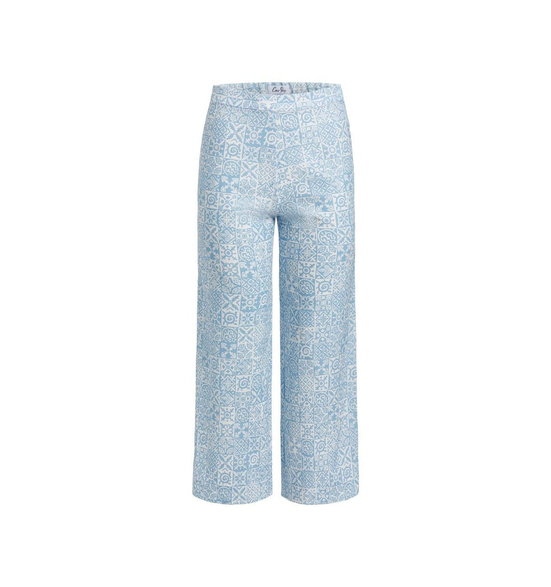 Coco Shop Pants High Waisted Wide Leg Pants in Blue Checkerboard