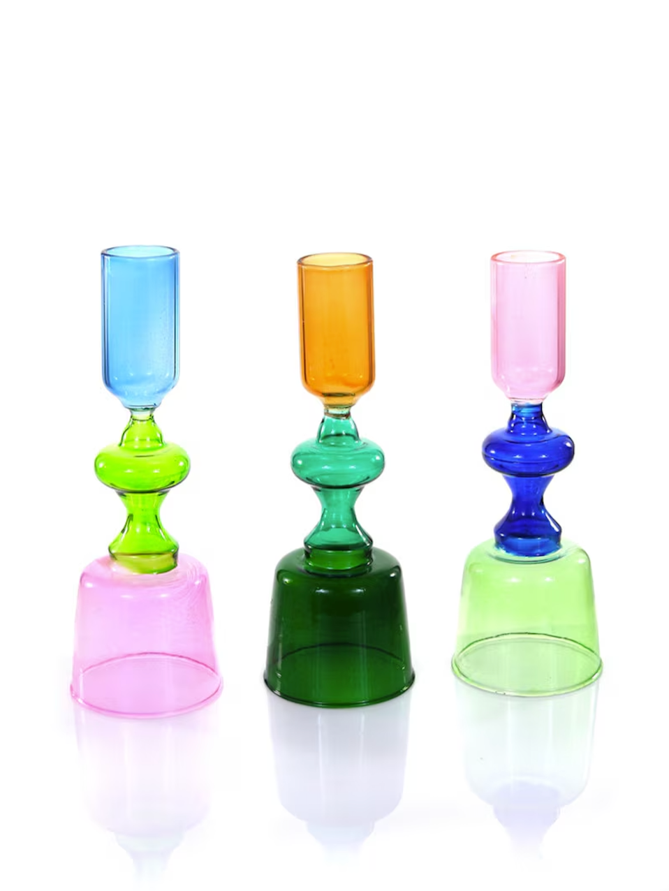 Cody Foster & Co Candle Holder Tri Colored Candlesticks