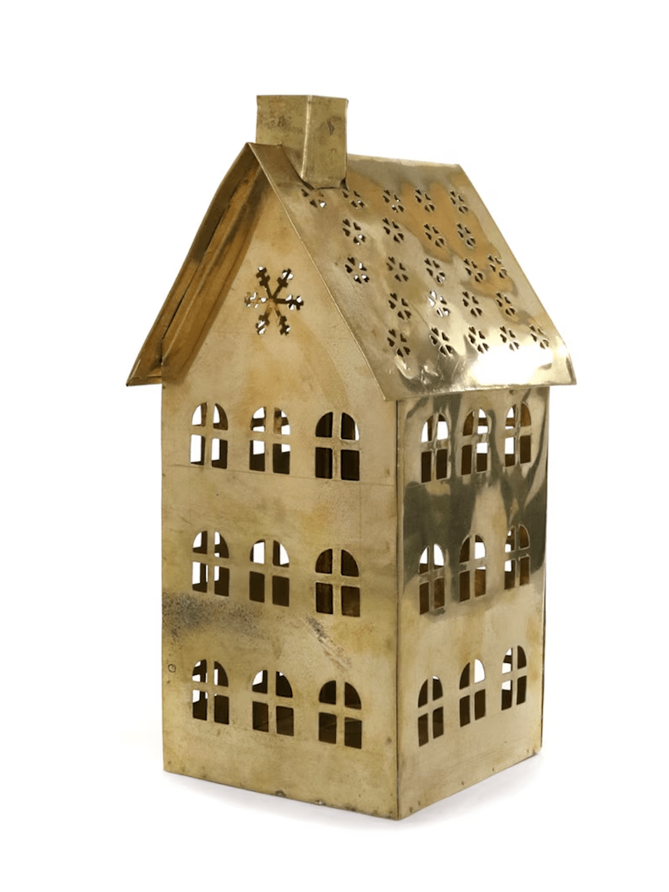 Cody Foster & Co Holiday Decor Brass Snowflake Tea Light House