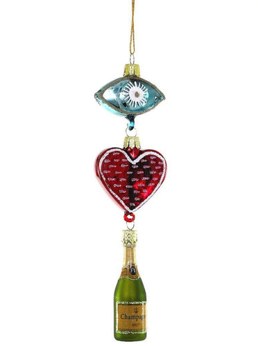 Cody Foster & Co Ornament I Heart Champagne
