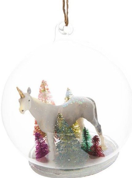 Cody Foster & Co Ornament Multi Unicorn Globe