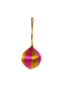 Cody Foster & Co Ornament Pink / Mustard Small Striped Thread Bauble Ornament