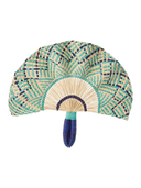 Coro Cara Decorative Fan Frilly Hand Fan in Turquoise