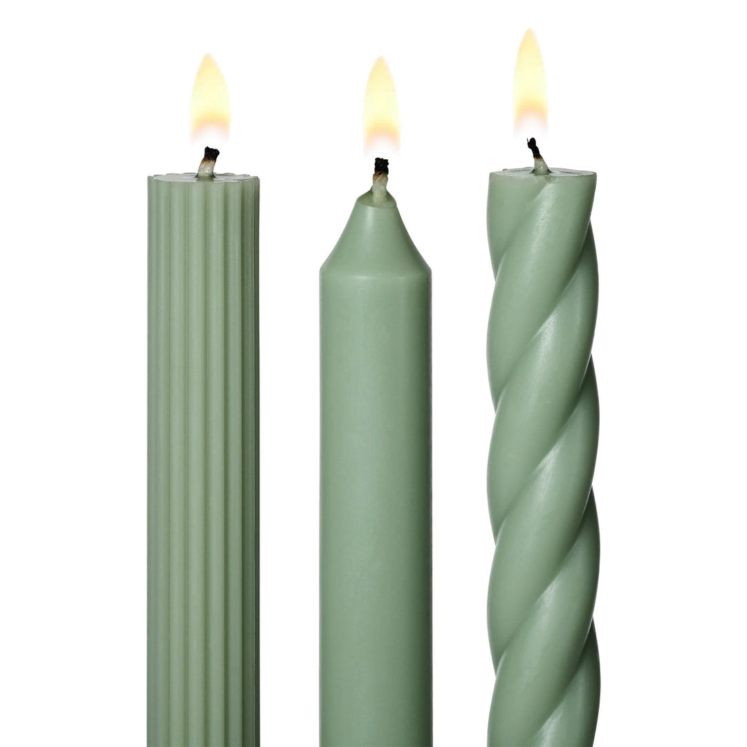 Creative Co-Op Candles Etc. Assorted Sage Candle Tapers