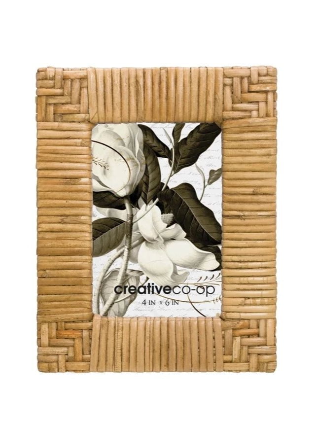 Creative Co-Op Picture Frame Hand-Woven Rattan Photo Frame
