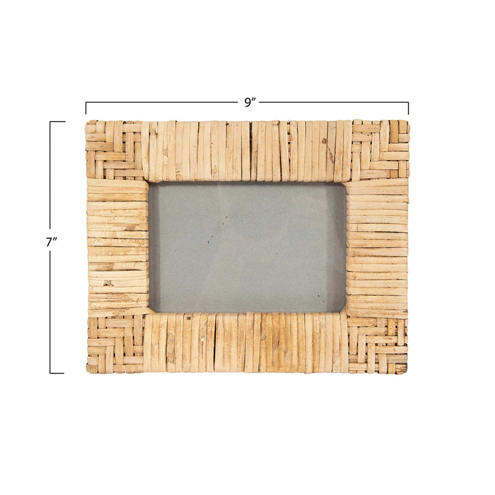 Creative Co-Op Picture Frame Hand-Woven Rattan Photo Frame