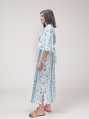 D'ascoli Dress S-M / White Sheena Kaftan in Blue