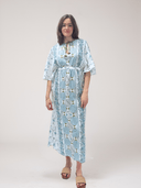 D'ascoli Dress S-M / White Sheena Kaftan in Blue