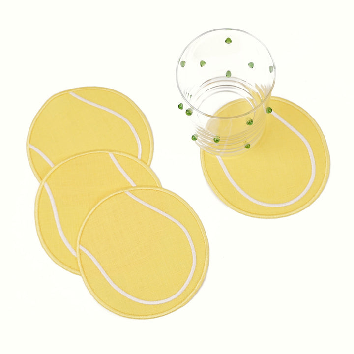 Tennis Ball Linen Cocktail Napkins