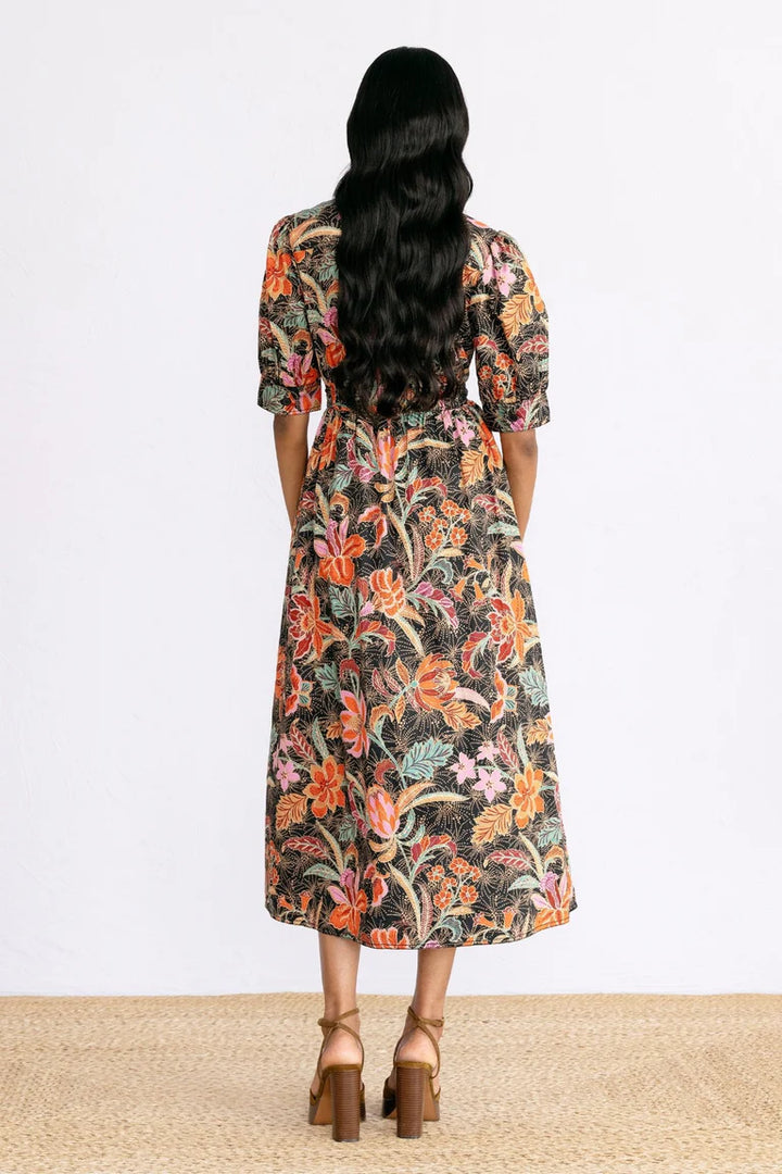 Daffodil Dress in Bali Floral Syrah