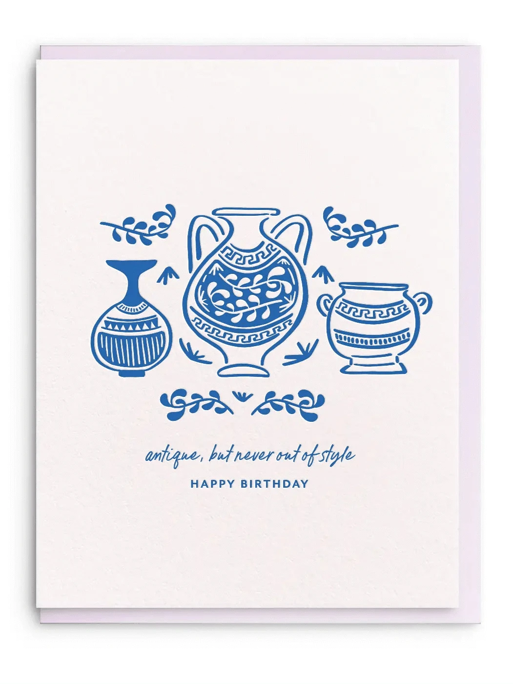 Dahlia Press Card Antique Vases | Birthday Greeting Card