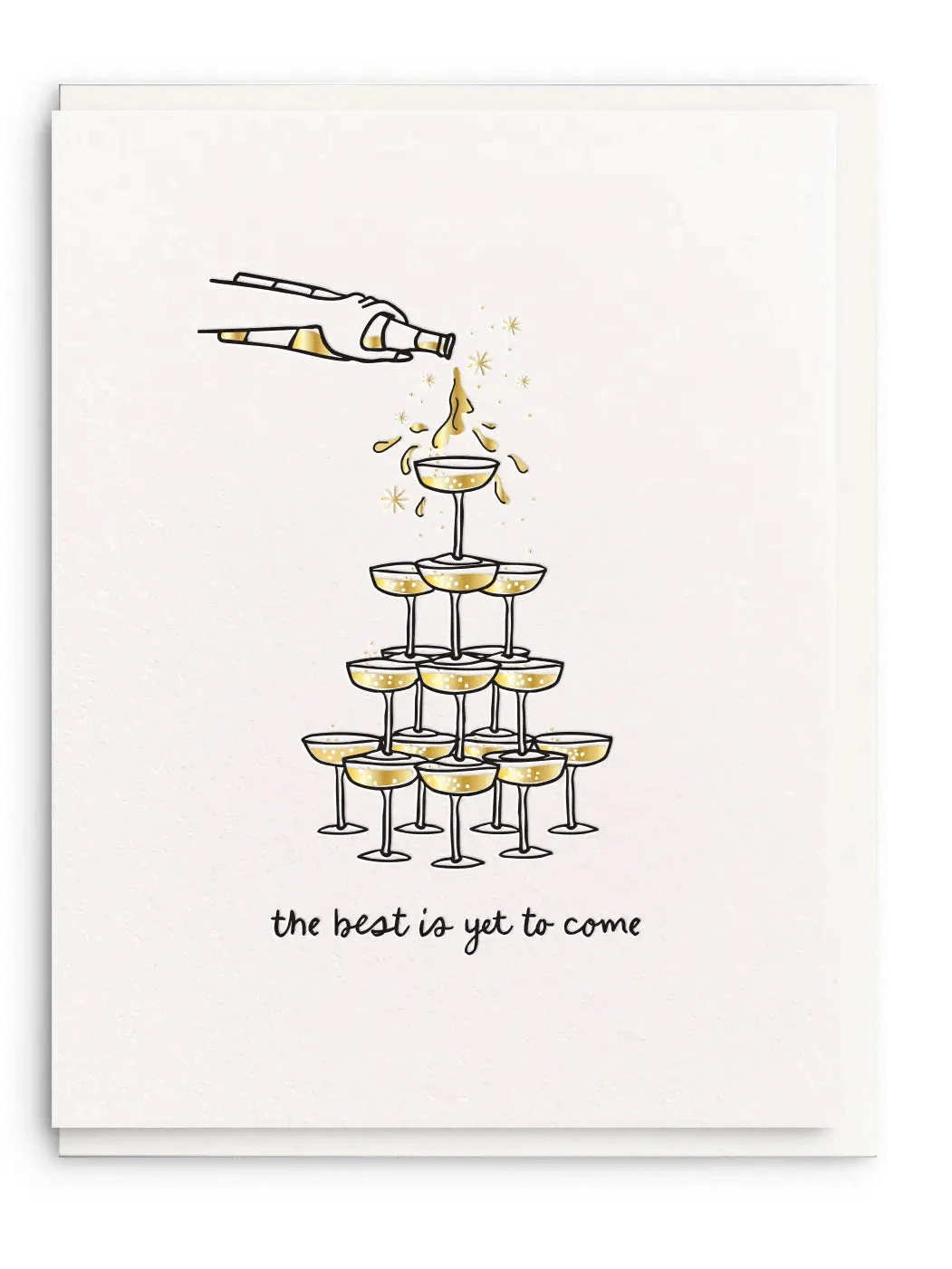 Dahlia Press Card Champagne Tower | Wedding Greeting Card