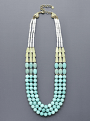 David Aubrey Necklace Triple Strand Turquoise and Amazonite Necklace