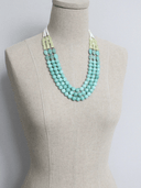 David Aubrey Necklace Triple Strand Turquoise and Amazonite Necklace