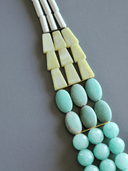 David Aubrey Necklace Triple Strand Turquoise and Amazonite Necklace